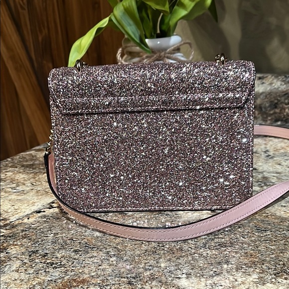 Kate Spade EUC Sunset Lane Esmena Glitter Crossbody Bag - Rose Gold - Picture 5 of 9